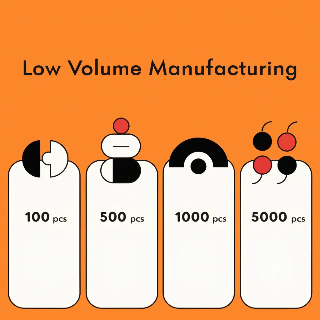 Low-volume manufacturing quantities from 100 to 5,000 molded parts